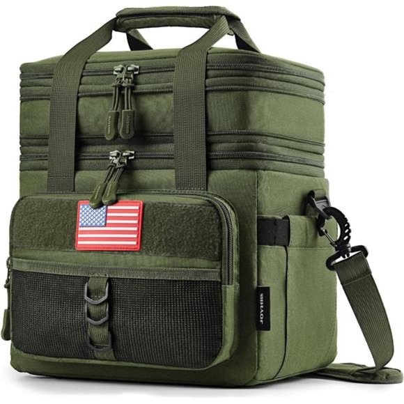 Tactical Lunch Box for Men, Double Deck Insulated Lunch Bag, Leakproof Green,18L - Picture 1 of 7